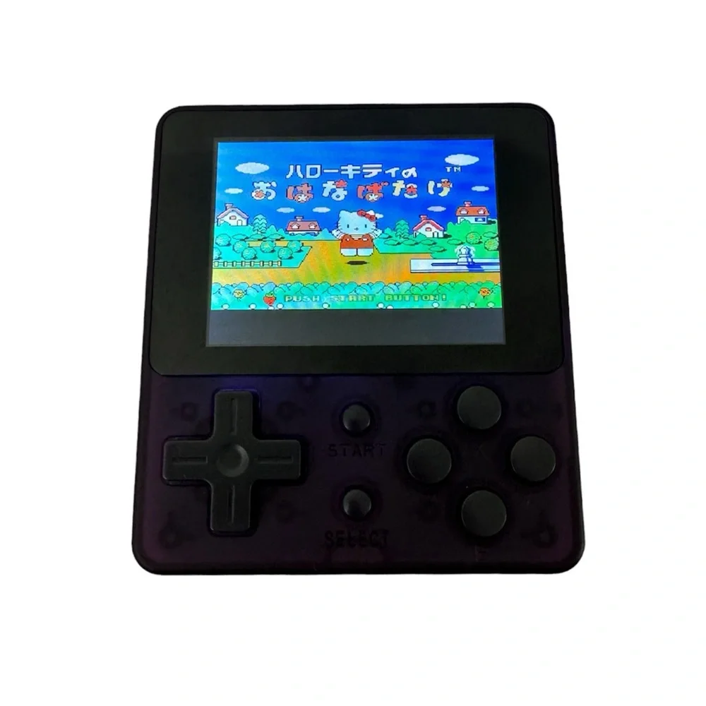 Retro 8-Bit Mini Video Game Console in Clear Purple
